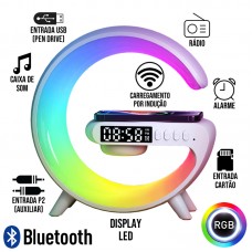 Luminária Caixa de Som Bluetooth RGB com Indução CS-G3600